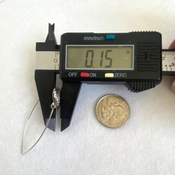 Sterling Silver 925 Marcasite Puffy Heart Threader Style Dangle Drop Earrings - Picture 15 of 16